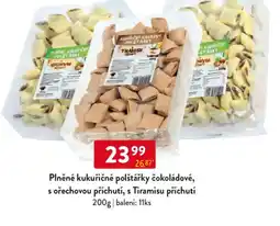 Qanto Plněné kukuřičné polštářky čokoládové, s ořechovou příchutí, s Tiramisu příchutí nabídka