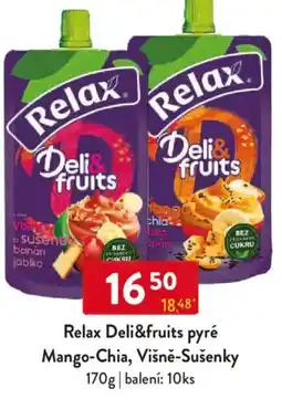 Qanto Relax Deli&fruits pyré Mango-Chia, Višně-Sušenky nabídka