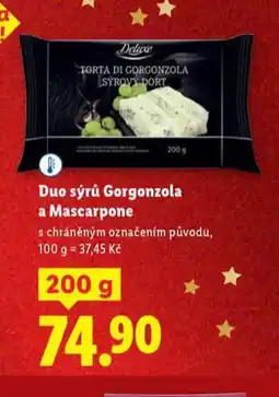 Lidl Duo sýrů gorgonzola a mascarpone nabídka