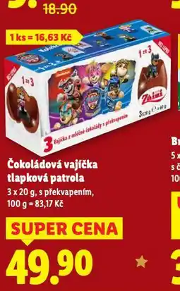 Lidl Čokoládová vajíčka tlapková patrola nabídka