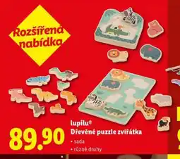 Lidl Dřevěné puzzle zvířátka nabídka