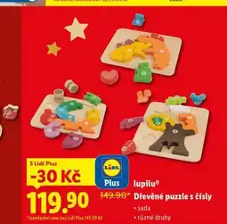 Lidl Dřevěné puzzle s čísly nabídka