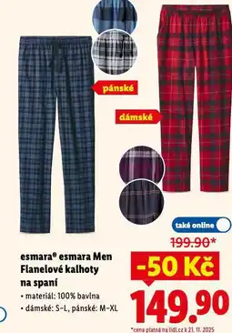 Lidl Flanelové kalhoty na spaní nabídka