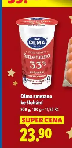 Lidl Olma smetana ke šlehání nabídka
