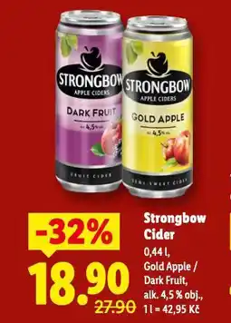 Lidl Strongbow cider nabídka