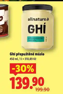 Lidl Ghí přepuštěné máslo nabídka