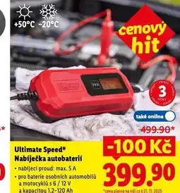 Lidl Ultimare speed nabíječka autobaterií nabídka