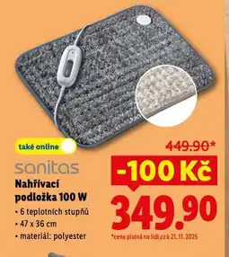 Lidl Nahřívací podložka nabídka