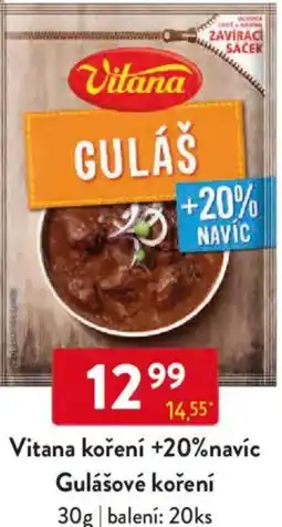 Qanto Vitana koření +20% navíc Gulášové koření nabídka