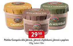 Qanto Paštika Campaňa sklo játrová, játrová s bylinkami, játrová s pepřem nabídka