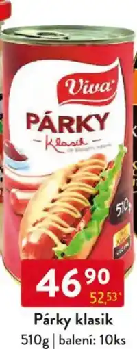 Qanto Viva Párky klasik nabídka