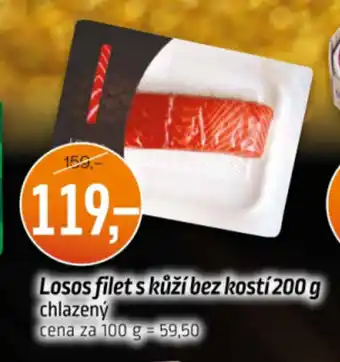 Losos filet s kůží bez kostí 200g