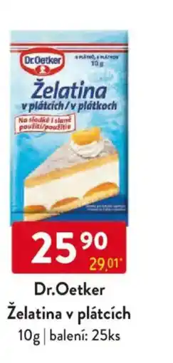 Qanto Dr. Oetker Želatina v plátcích nabídka