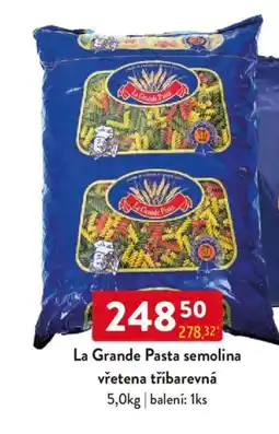 Qanto La Grande Pasta semolina vřetena tříbarevná nabídka