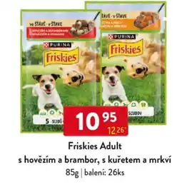 Qanto Friskies Adult hovězím a brambor, s kuřetem a mrkví nabídka