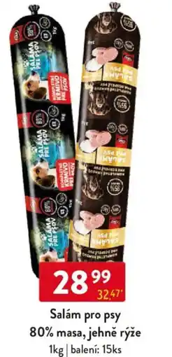 Qanto Salám pro psy 80% masa, jehně rýže nabídka