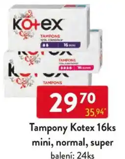 Qanto Tampony Kotex mini, normal, super nabídka