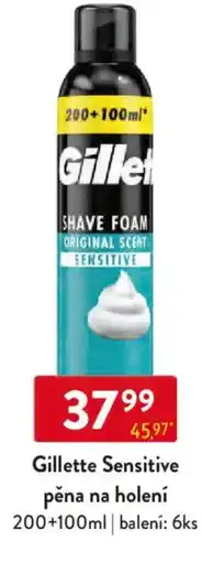 Qanto Gillette Sensitive pěna na holení nabídka