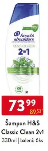 Qanto Šampon H&S Classic Clean 2v1 nabídka