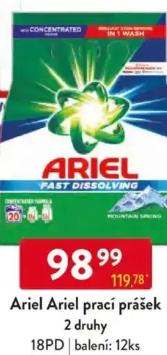 Qanto Ariel Ariel prací prášek 2 druhy 18PD nabídka