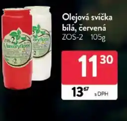 Qanto Olejová svíčka bílá, červená nabídka