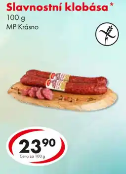 CBA Slavnostní klobása nabídka