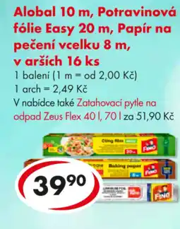 CBA Alobal 10 m, Potravinová fólie Easy 20 m, Papír na pečení vcelku 8 m, v arších nabídka
