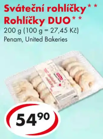 CBA Sváteční rohlíčky Rohlíčky DUO nabídka