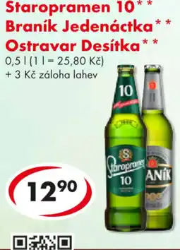 CBA Staropramen 10 Braník Jedenáctka Ostravar Desítka nabídka