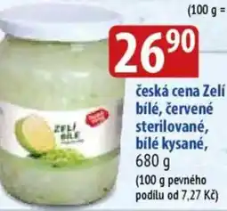 Bala Česká cena zelí bílé, červené sterilované, bílé kysané nabídka