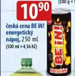 Bala Ceská cena BE IN! energetický nápoj nabídka
