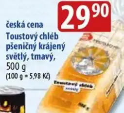 Bala Česká cena toustový chléb pšeničný krájený světlý, tmavý nabídka