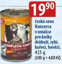 Bala Česká cena konzerva v omáčce pro kočky drůbeží, rybí, kuřecí, hovězí nabídka