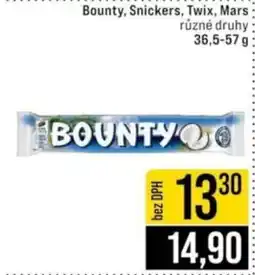 Jip Bounty, Snickers, Twix, Mars nabídka