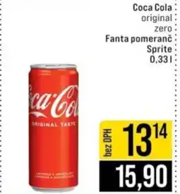 Jip Coca Cola original zero Fanta pomeranč Sprite nabídka
