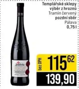 Jip Templářské sklepy výběr z hroznů nabídka