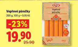 Lidl Vepřové párečky, 200 g nabídka