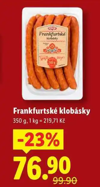 Lidl Frankfurtské klobásky, 350 g nabídka