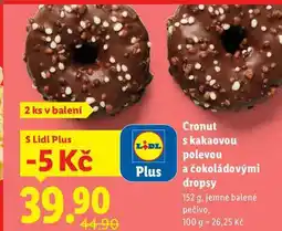 Lidl Cronut s kakaovou polevou Plus a čokoládovými dropsy, 152 g nabídka