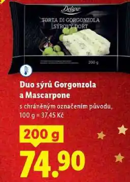 Lidl Duo sýrů Gorgonzola a Mascarpone, 200 g nabídka