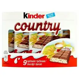 Lidl Kinder Country Mléčná čokoláda s mléčnou náplní a obilovinami 9 x 23,5g nabídka