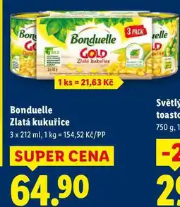Lidl Bonduelle Zlatá kukuřice, 3x 212 ml nabídka