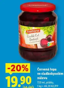 Lidl Červená řepa ve sladkokyselém nálevu, 720 ml nabídka