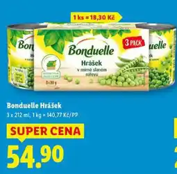 Lidl Bonduelle Hrášek, 3x 212 ml nabídka
