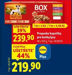 Lidl Propesko kapsičky pro kočky/psy, 48x 100 g nabídka