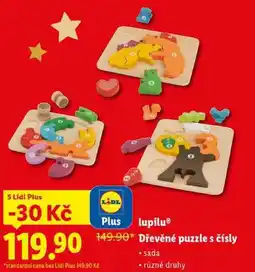 Lidl lupilu Dřevěné puzzle s čísly nabídka