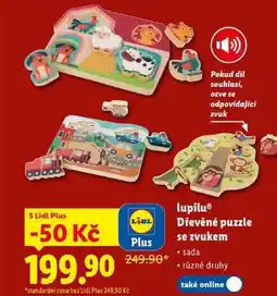 Lidl lupilu Dřevěné puzzle se zvukem nabídka