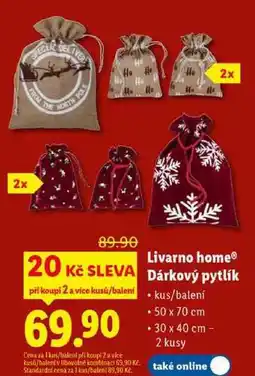 Lidl Livarno home Dárkový pytlík nabídka