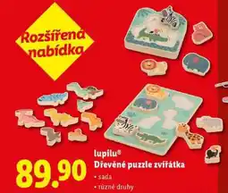 Lidl lupilu Dřevěné puzzle zvířátka nabídka
