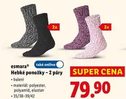 Lidl esmara Hebké ponožky - 2 páry nabídka
